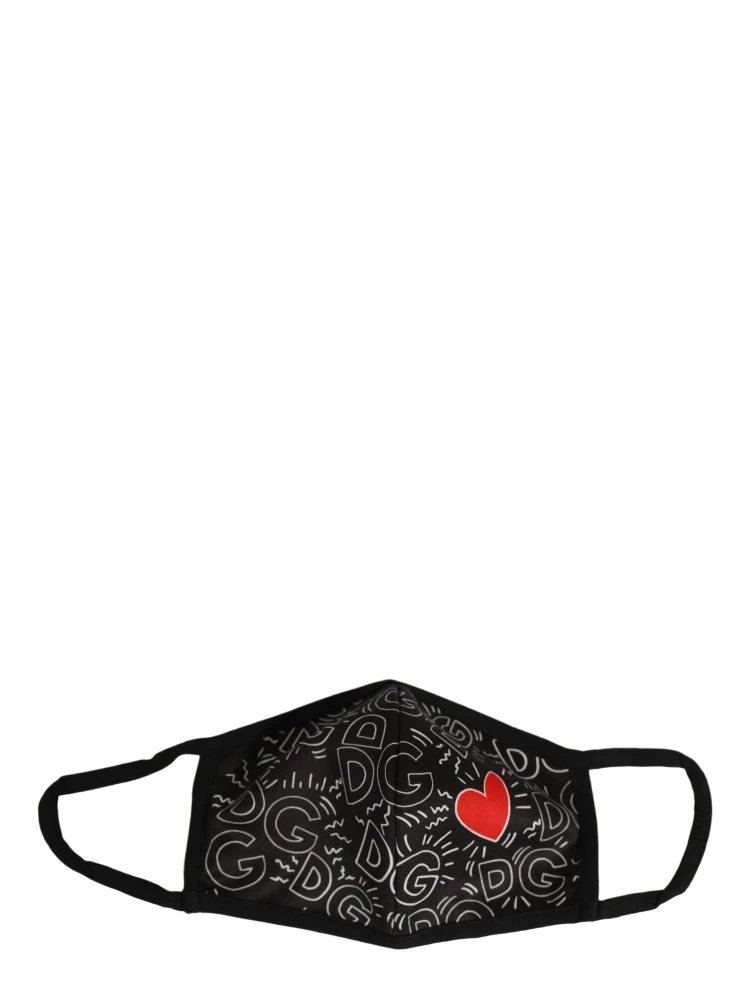 Black Heart DG Logo Monogram Elastic Ear Strap Face Mask