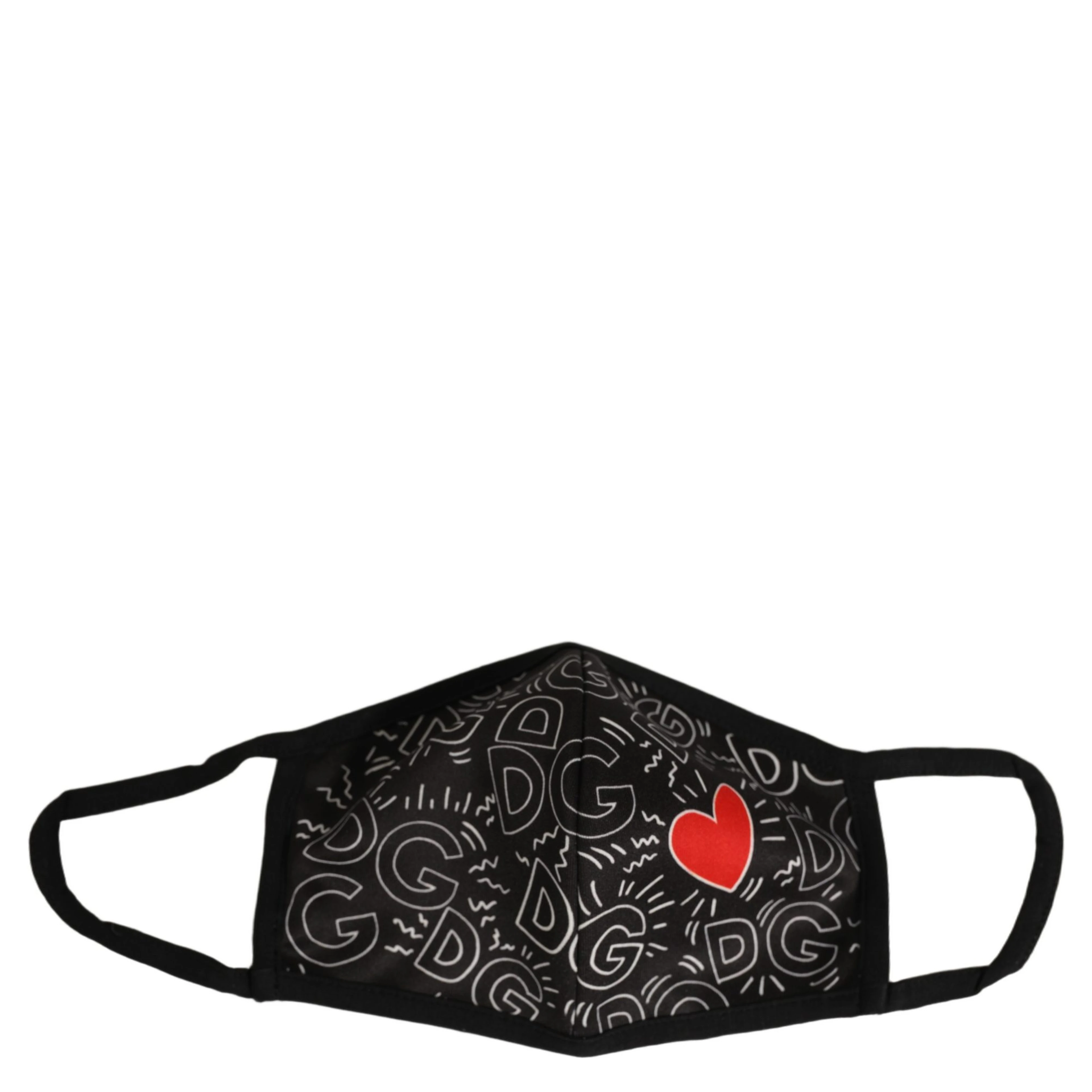 Black Heart DG Logo Monogram Elastic Ear Strap Face Mask