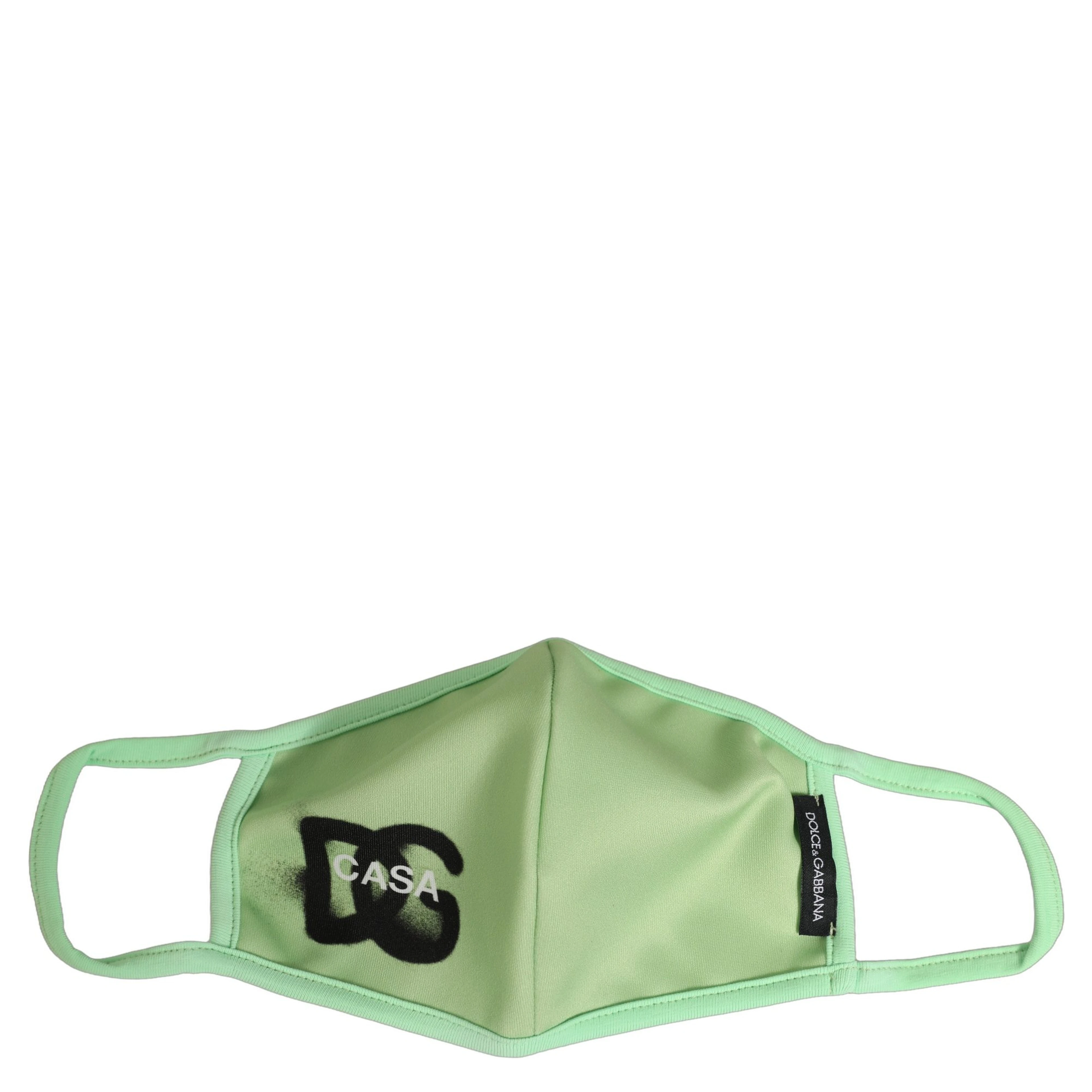 Green Polyester DG CASA Logo Elastic Ear Strap Face Mask