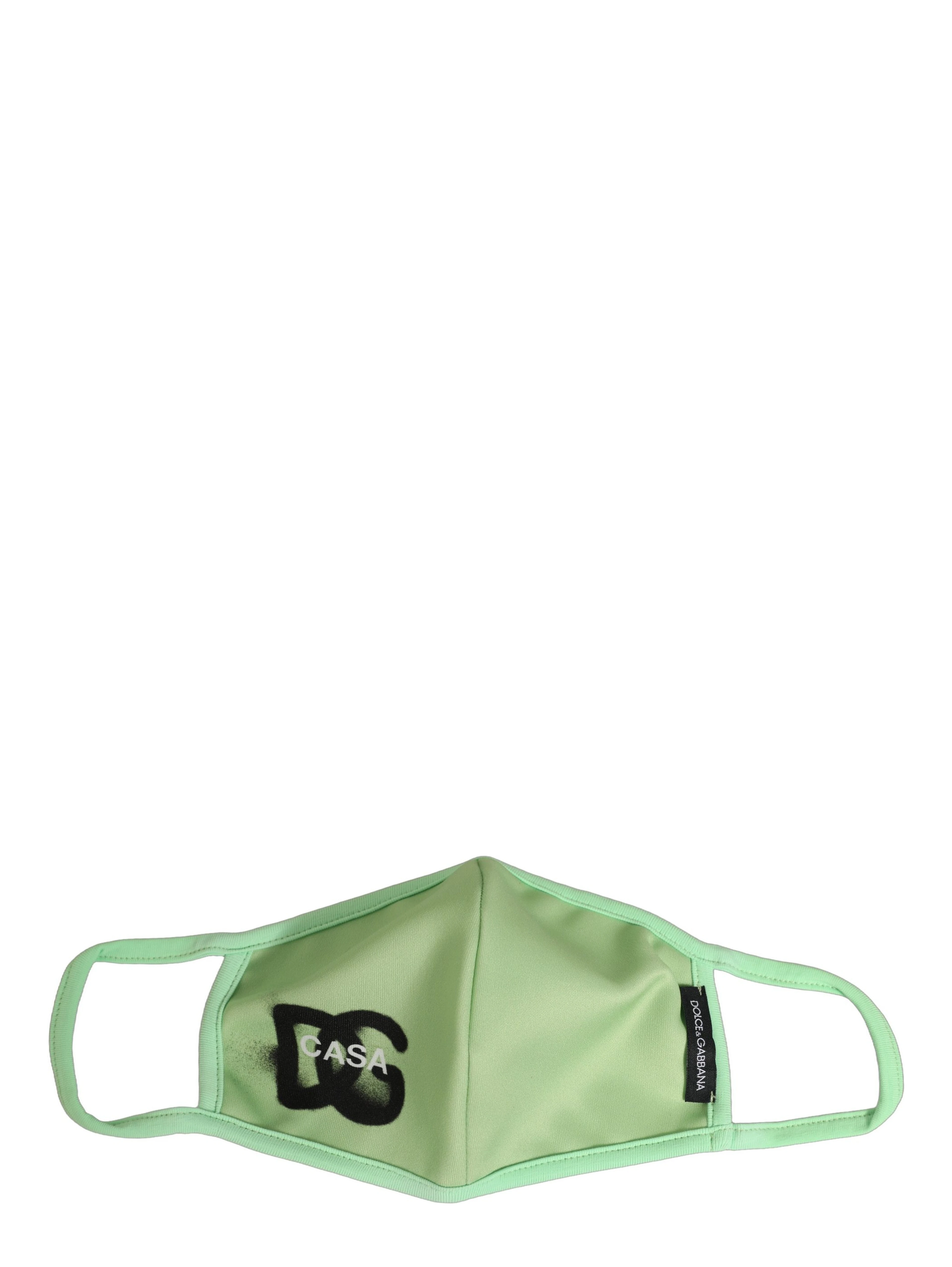 Green Polyester DG CASA Logo Elastic Ear Strap Face Mask