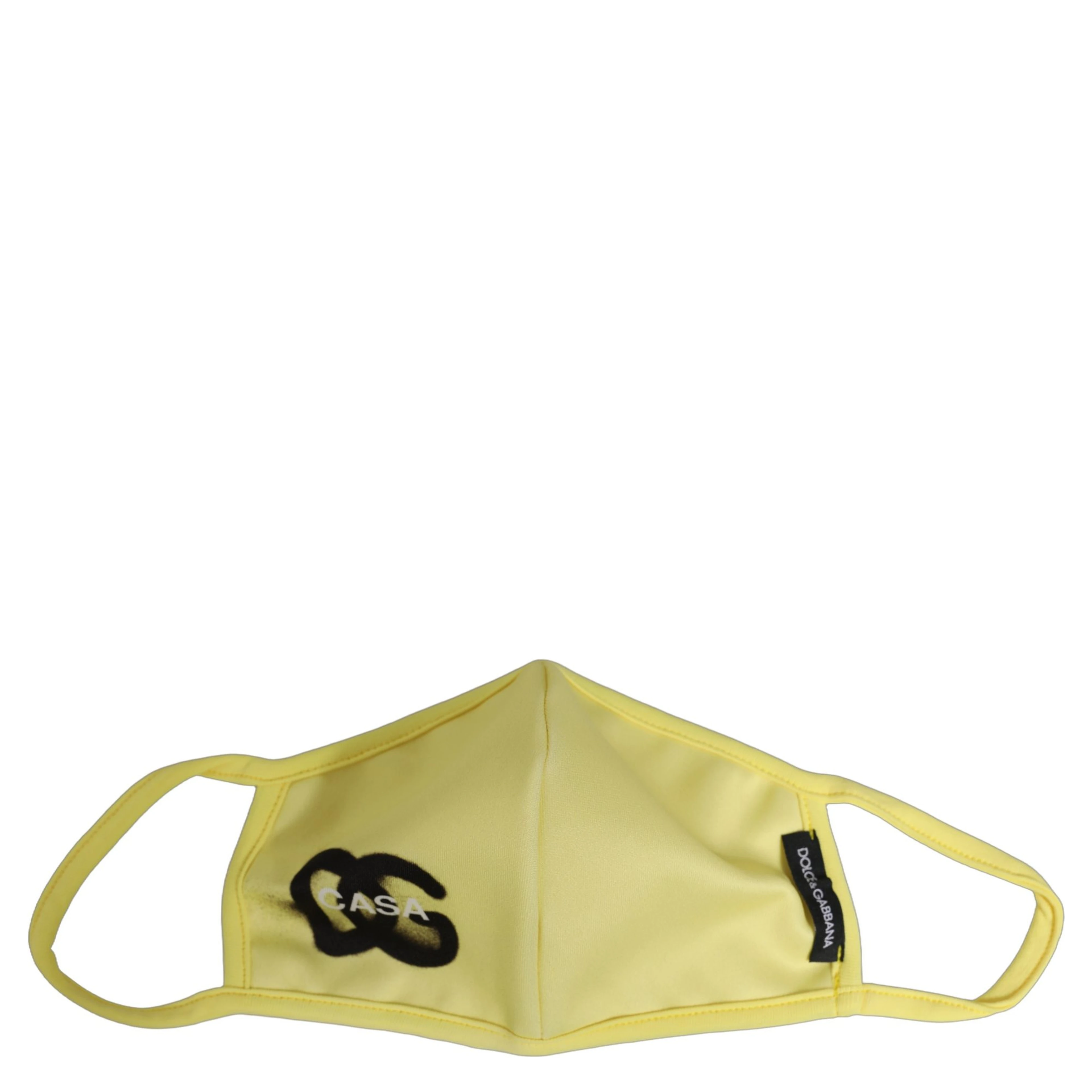 Yellow Polyester DG CASA Logo Elastic Ear Strap Face Mask