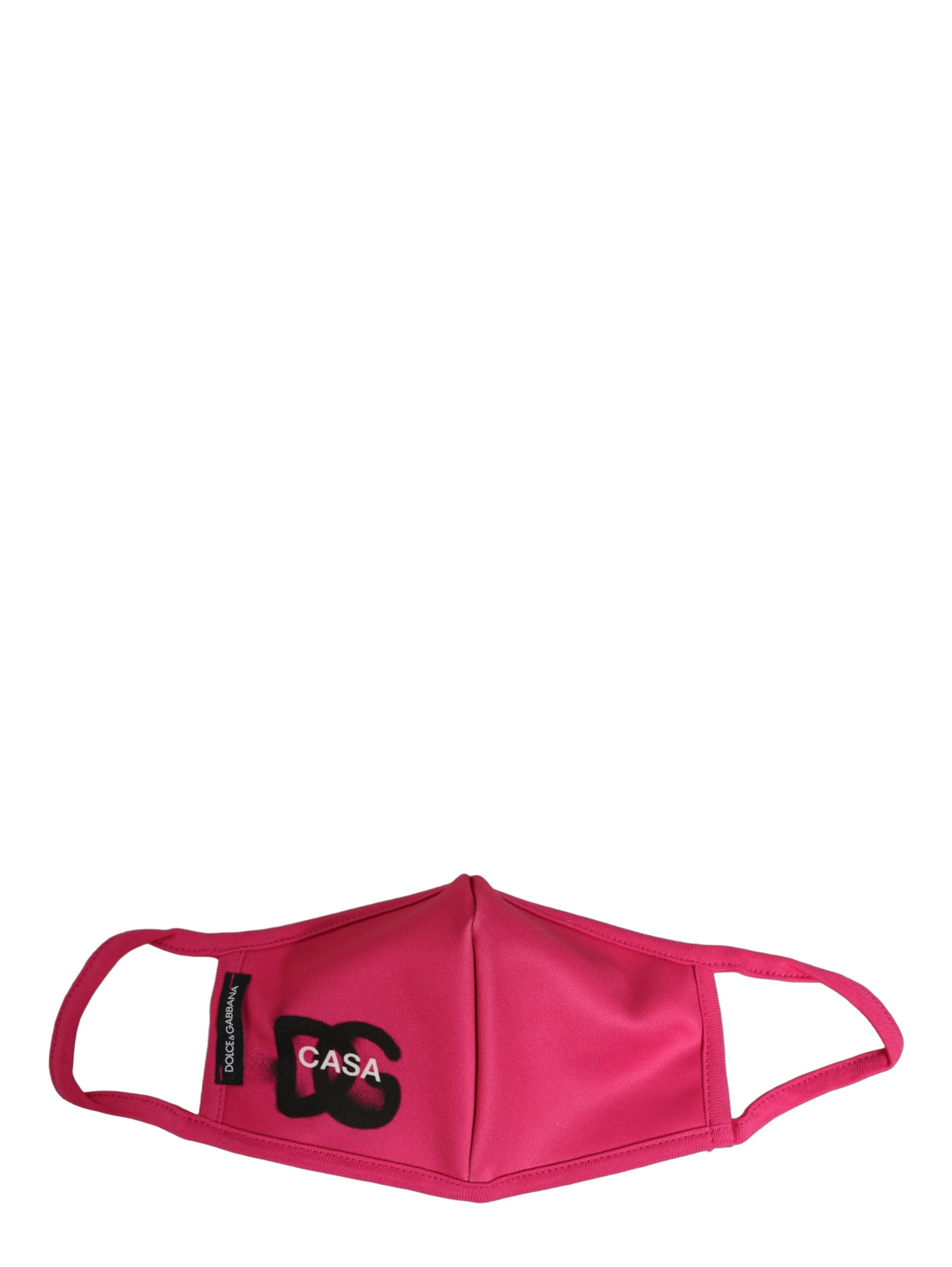Pink Polyester DG CASA Logo Elastic Ear Strap Face Mask