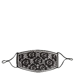 Black White Logo Baroque Elastic Ear Strap Face Mask