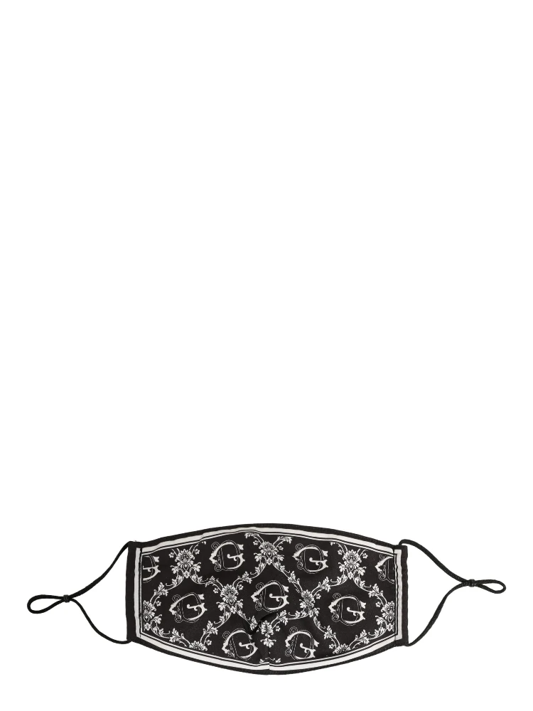 Black White Logo Baroque Elastic Ear Strap Face Mask