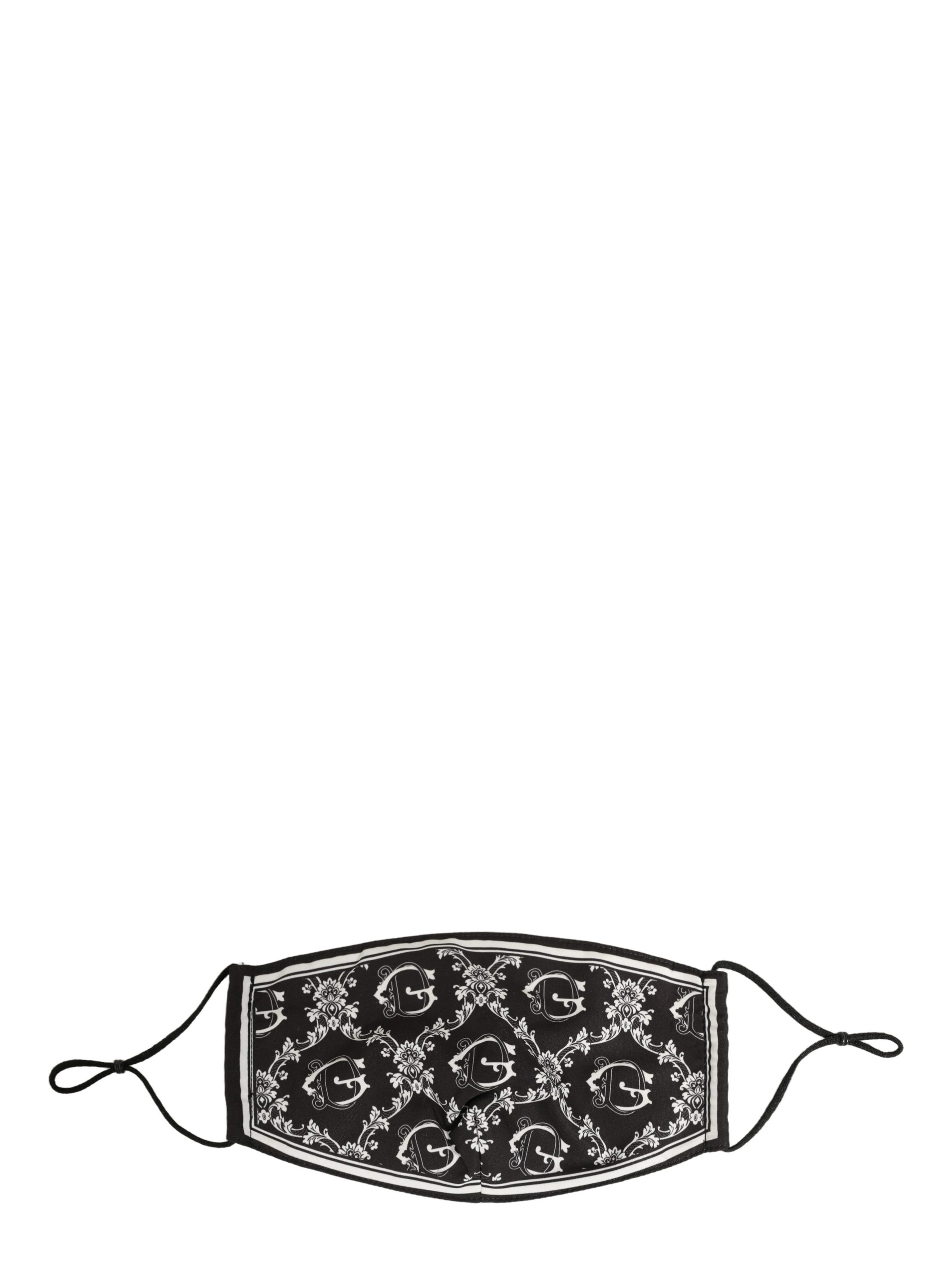 Black White Logo Baroque Elastic Ear Strap Face Mask