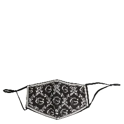 Black White Logo Baroque Elastic Ear Strap Face Mask