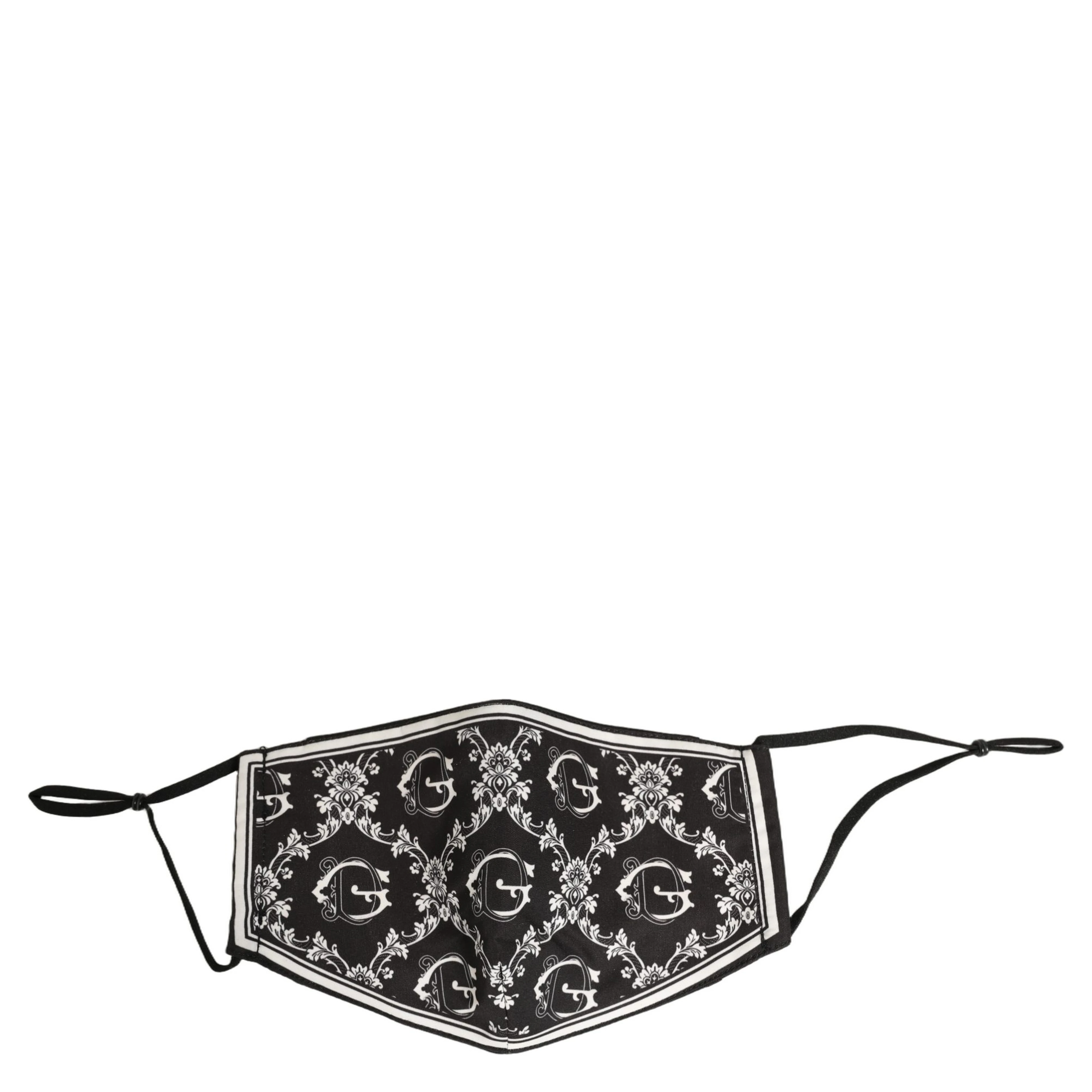 Black White Logo Baroque Elastic Ear Strap Face Mask