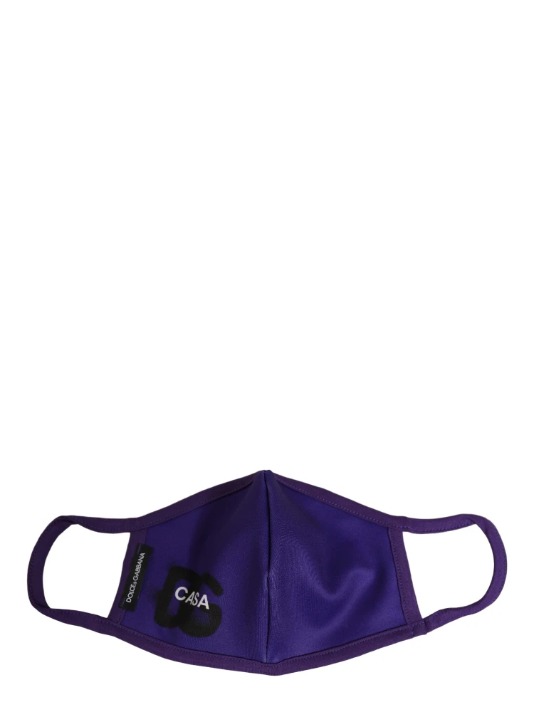 Purple Polyester DG CASA Logo Elastic Ear Strap Face Mask