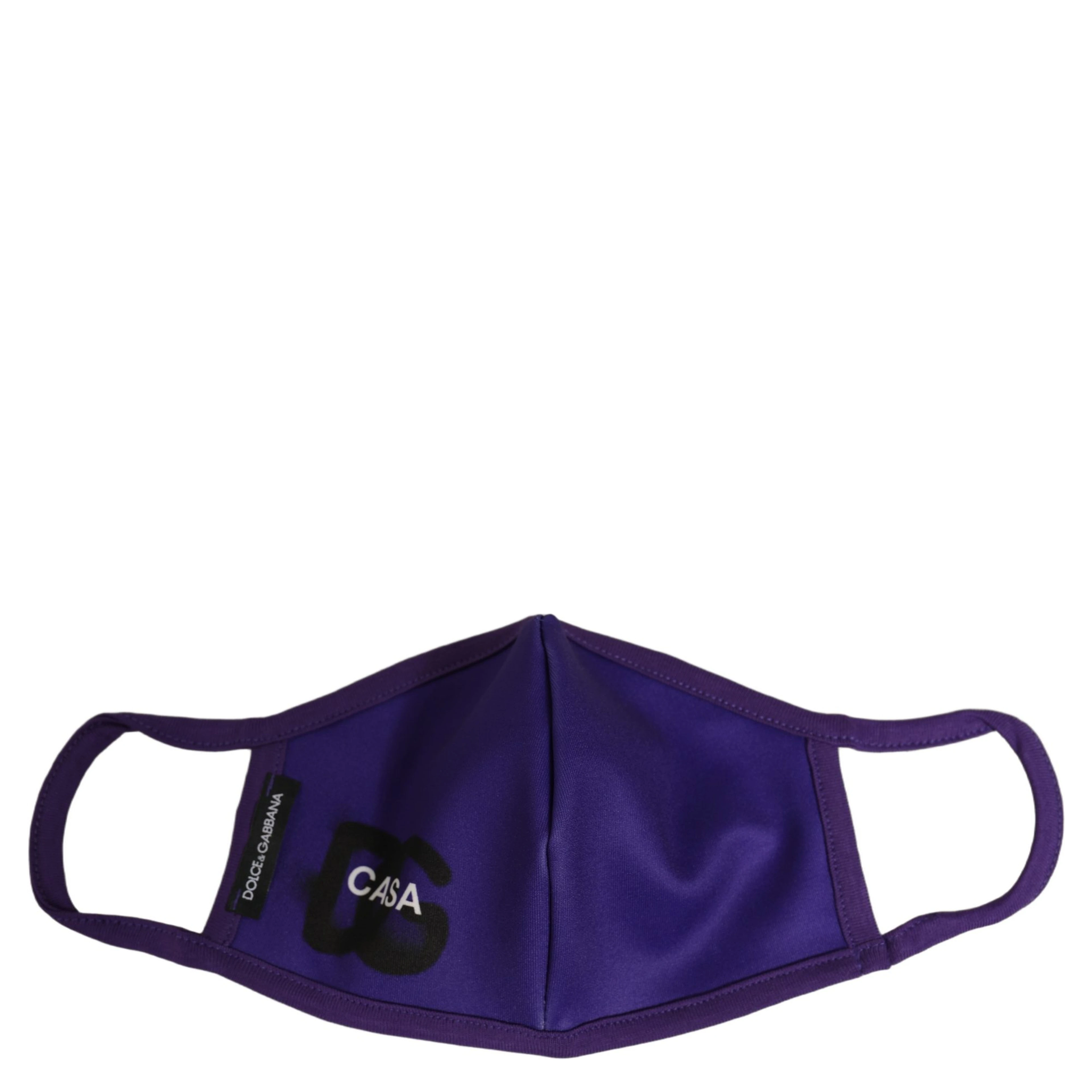 Purple Polyester DG CASA Logo Elastic Ear Strap Face Mask