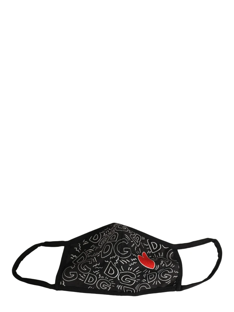 Black Heart DG Logo Monogram Elastic Ear Strap Face Mask