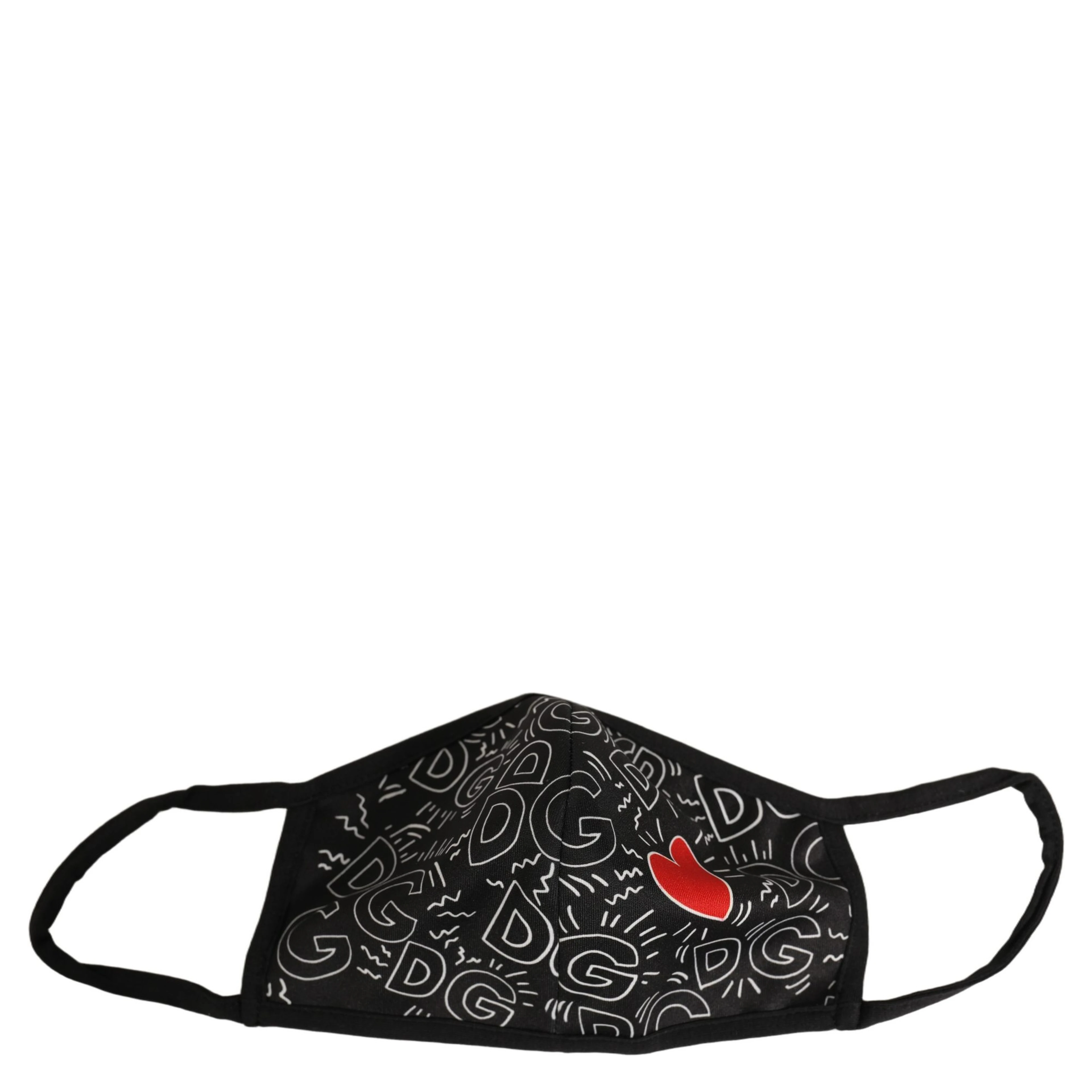 Black Heart DG Logo Monogram Elastic Ear Strap Face Mask