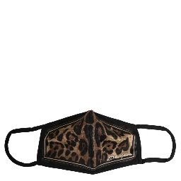 Brown Black Leopard Print Elastic Ear Strap Face Mask