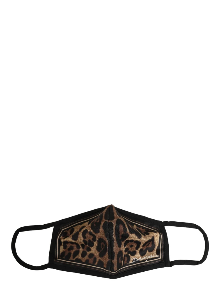 Brown Black Leopard Print Elastic Ear Strap Face Mask