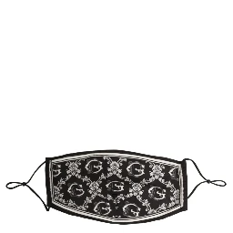 Black White Logo Baroque Elastic Ear Strap Face Mask
