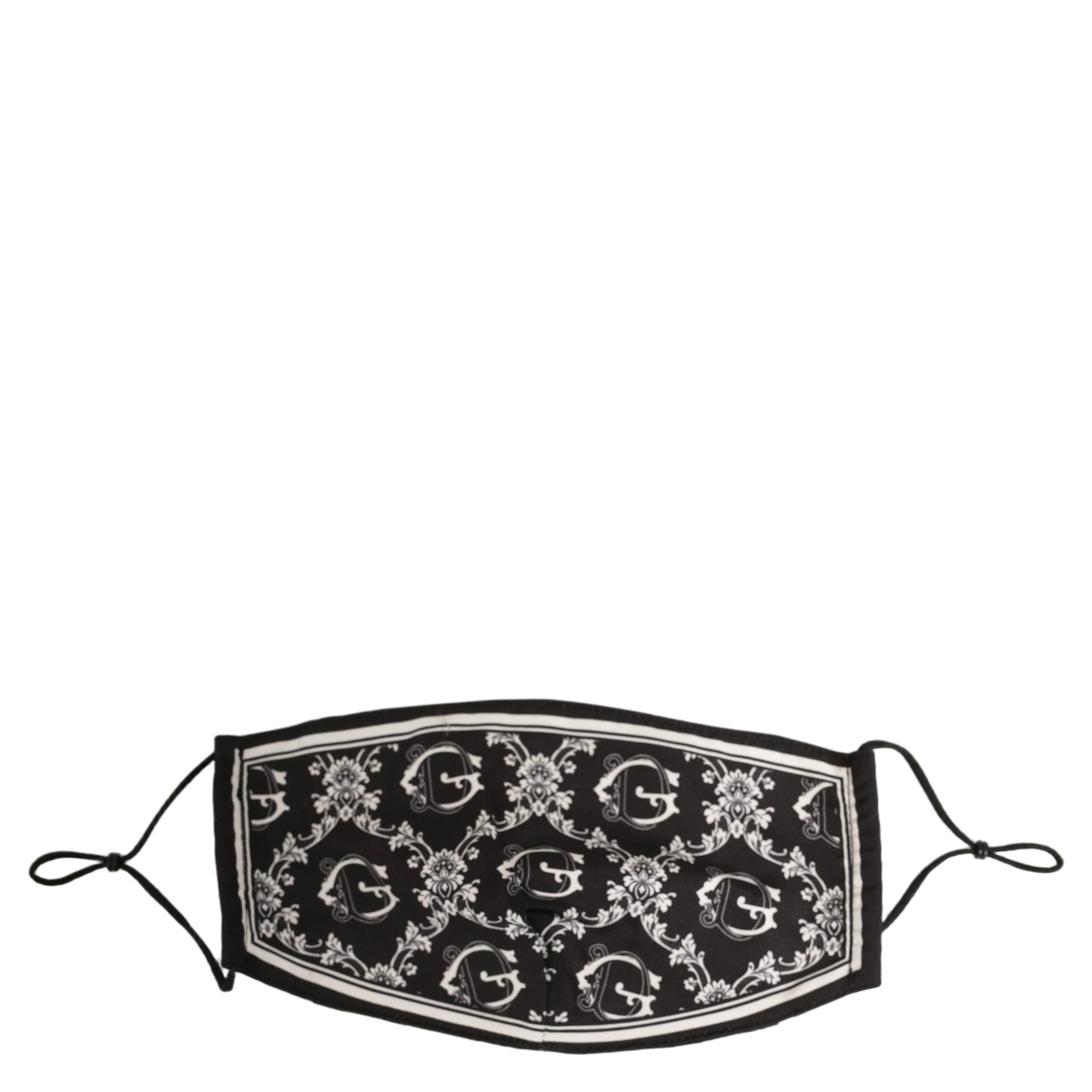 Black White Logo Baroque Elastic Ear Strap Face Mask