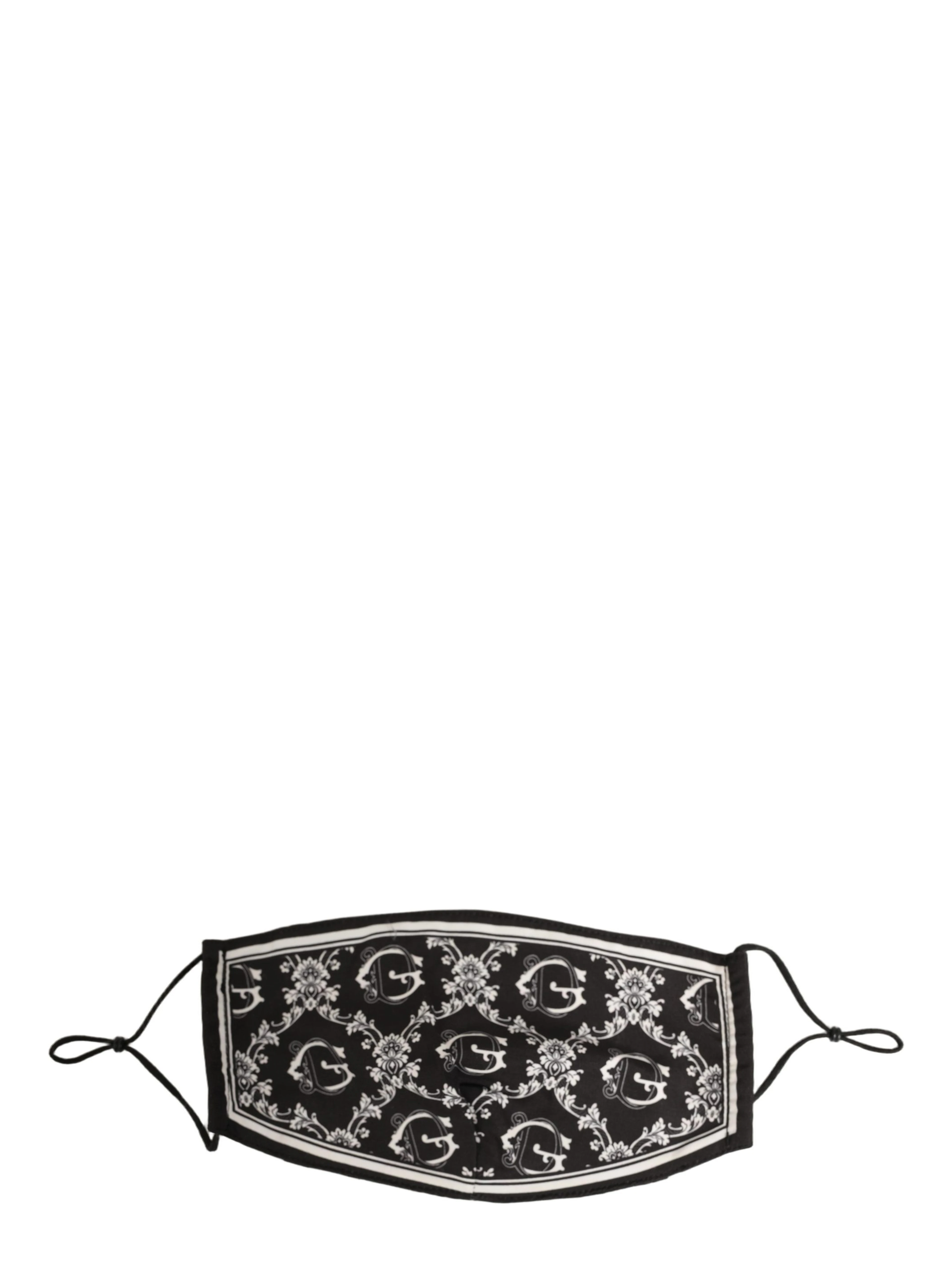 Black White Logo Baroque Elastic Ear Strap Face Mask
