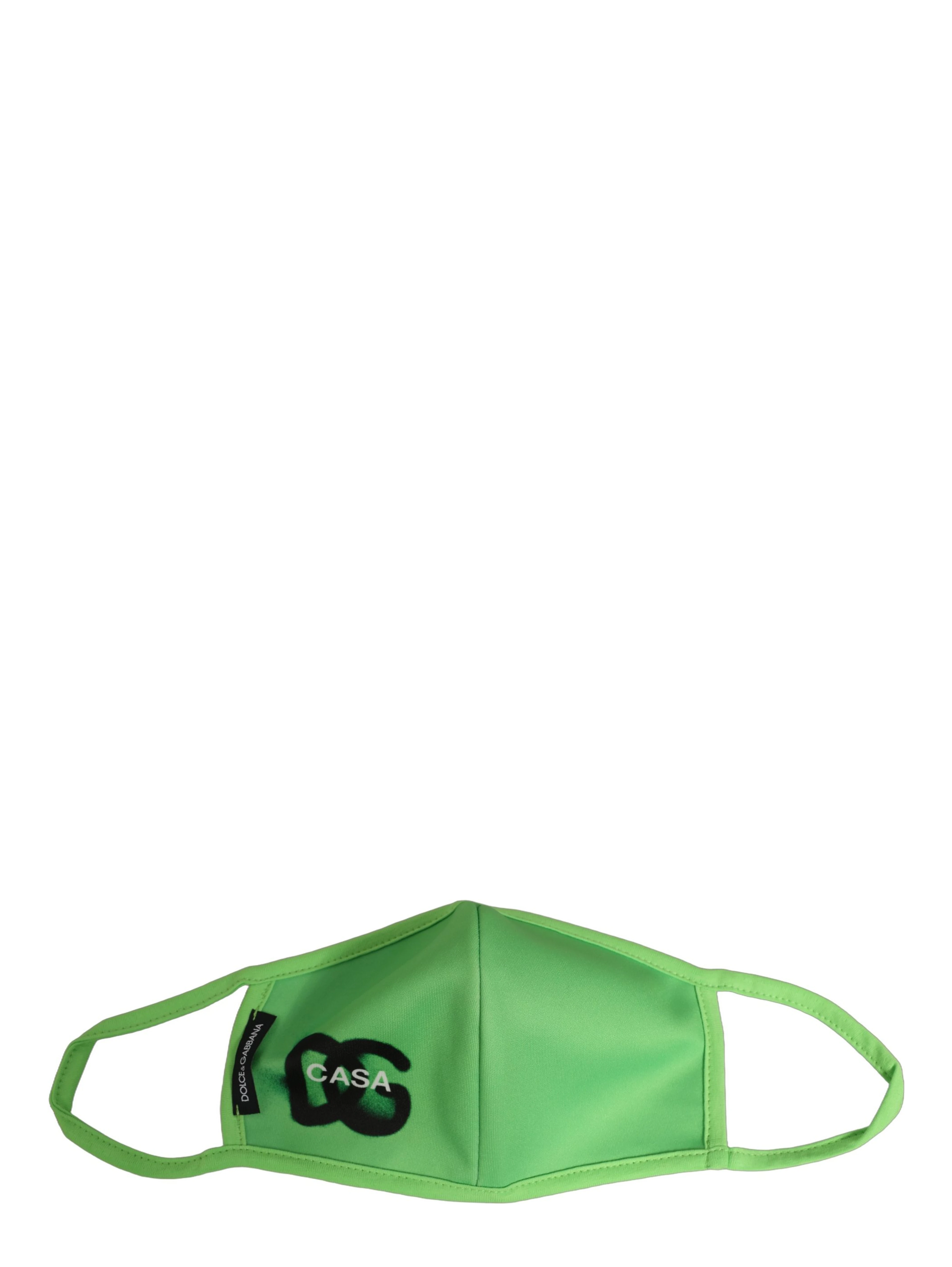 Green Polyester DG CASA Logo Elastic Ear Strap Face Mask