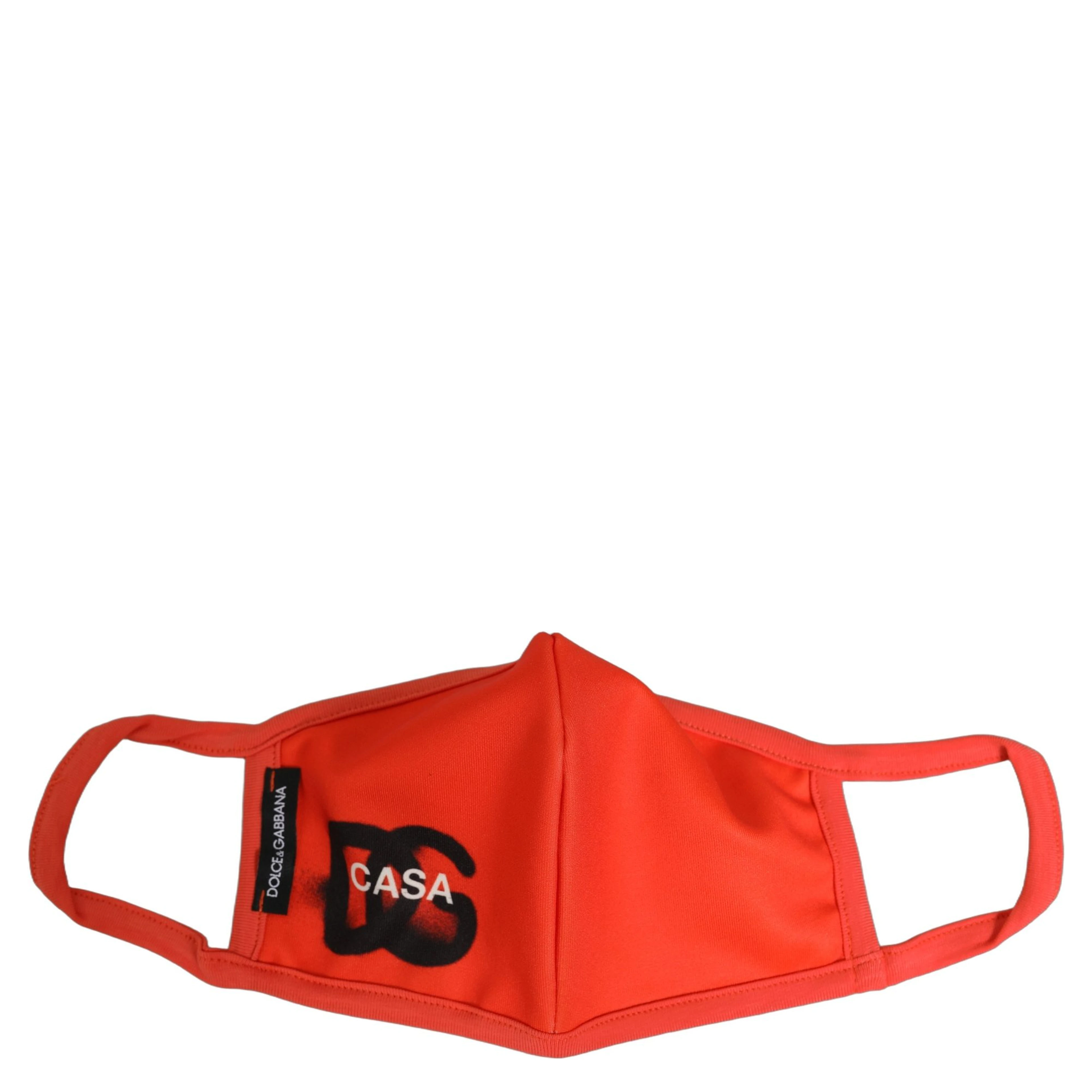 Red Polyester DG CASA Logo Elastic Ear Strap Face Mask