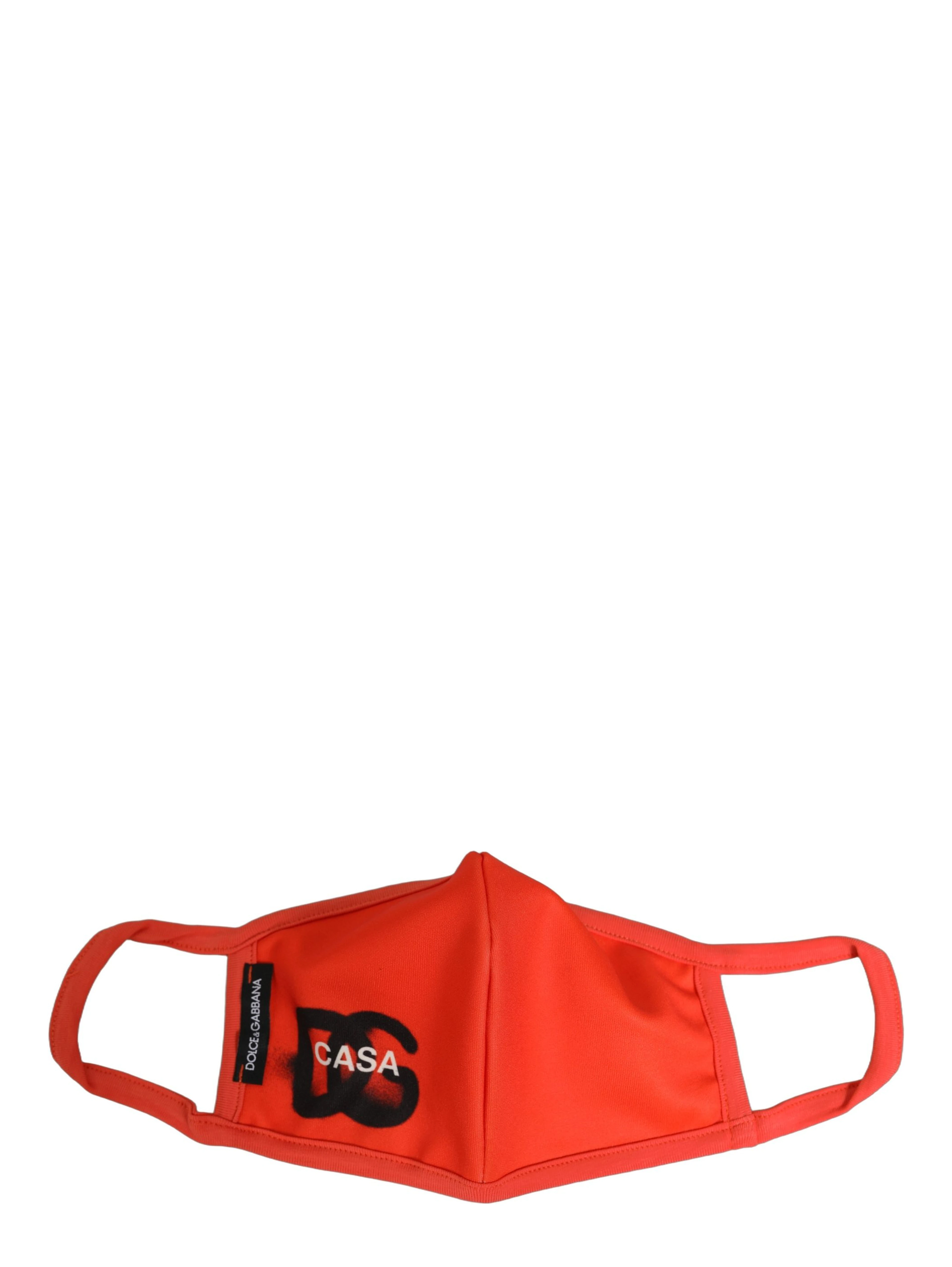 Red Polyester DG CASA Logo Elastic Ear Strap Face Mask