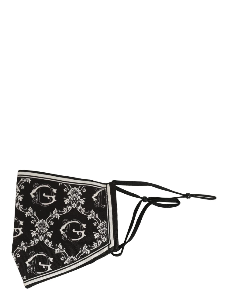 Black White Logo Baroque Elastic Ear Strap Face Mask alternative
