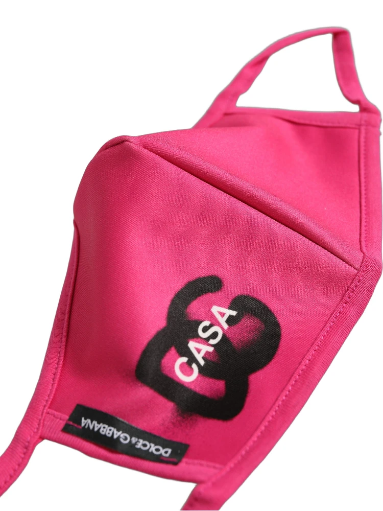 Pink Polyester DG CASA Logo Elastic Ear Strap Face Mask alternative