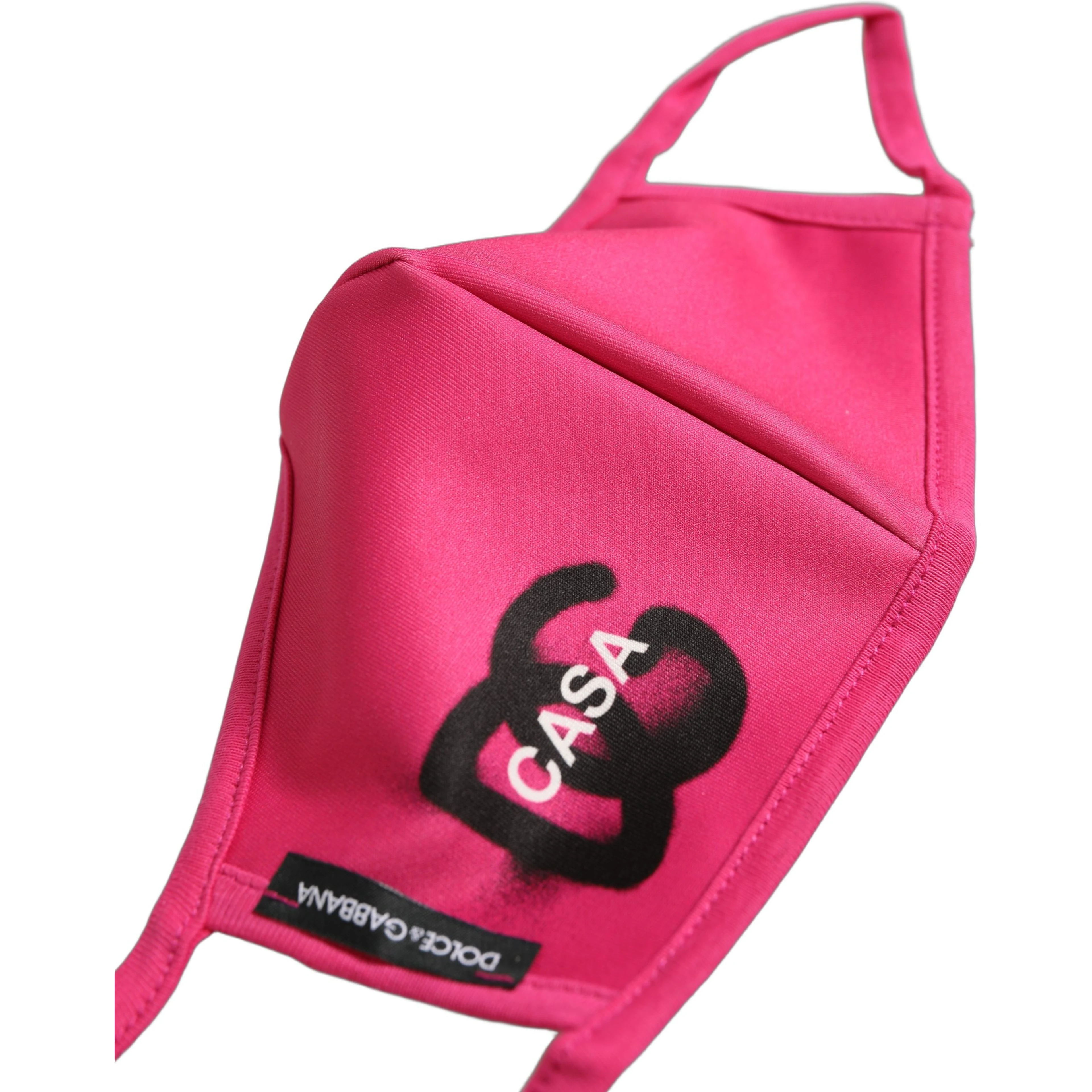Pink Polyester DG CASA Logo Elastic Ear Strap Face Mask