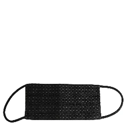 Black Silk Patterned Pleated Elastic Ear Strap Face Mask