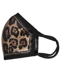 Brown Black Leopard Print Elastic Ear Strap Face Mask