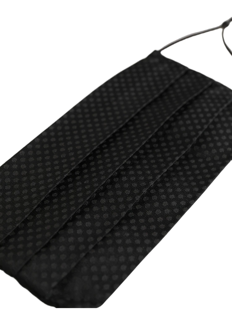Black Silk Patterned Pleated Elastic Ear Strap Face Mask alternative