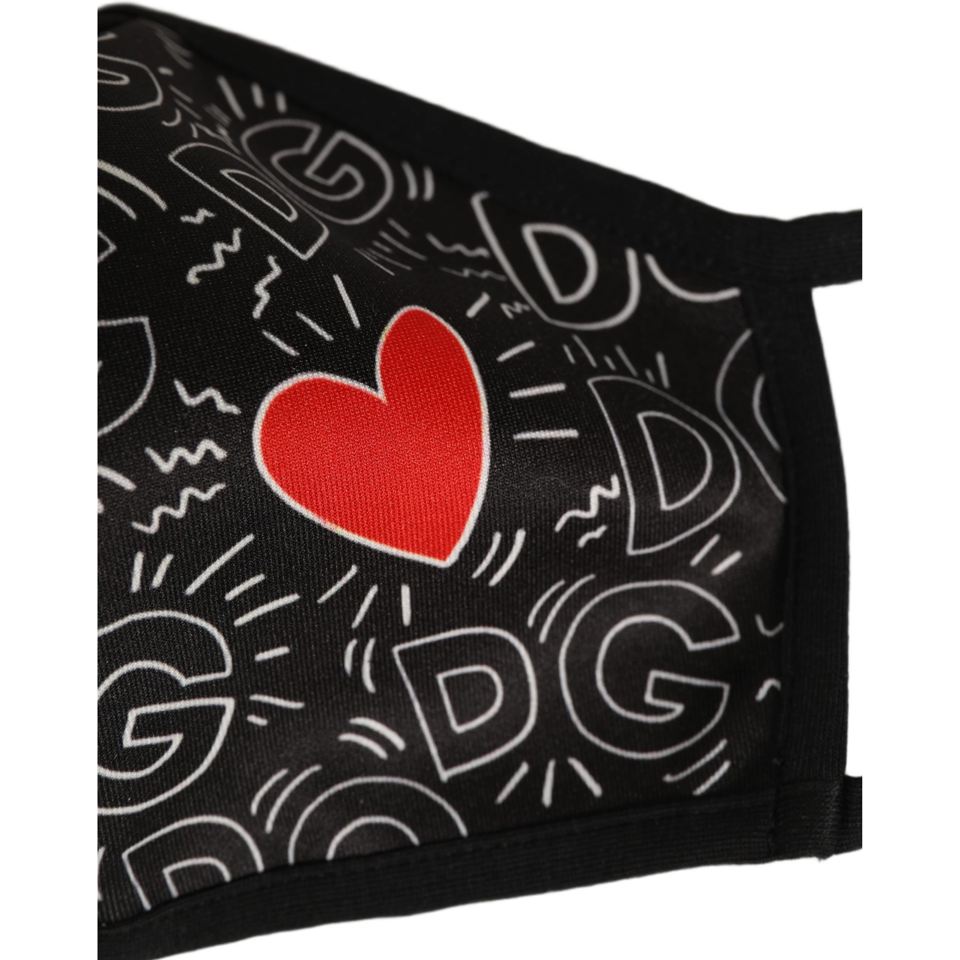 Black Heart DG Logo Monogram Elastic Ear Strap Face Mask