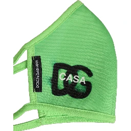 Green Polyester DG CASA Logo Elastic Ear Strap Face Mask