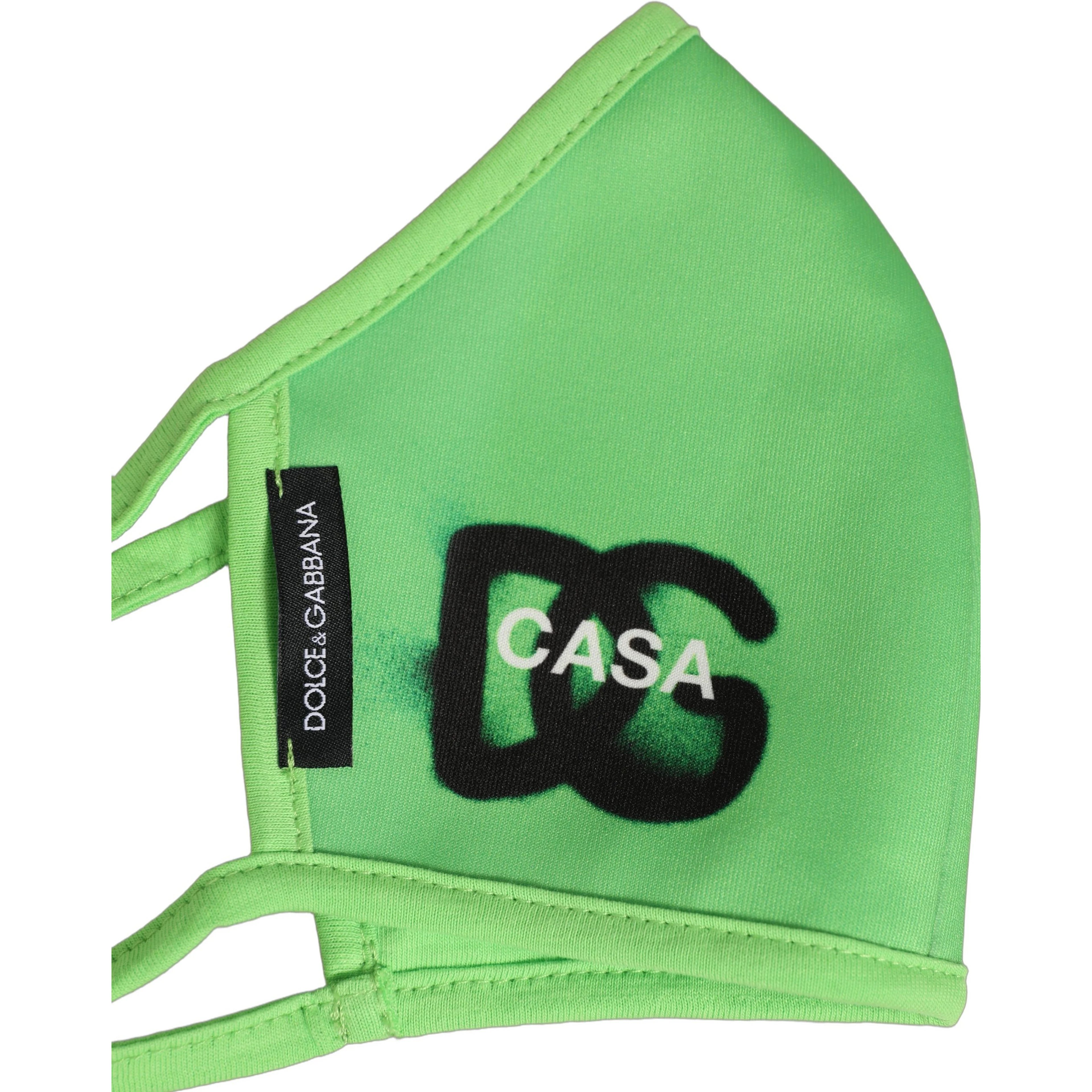 Green Polyester DG CASA Logo Elastic Ear Strap Face Mask