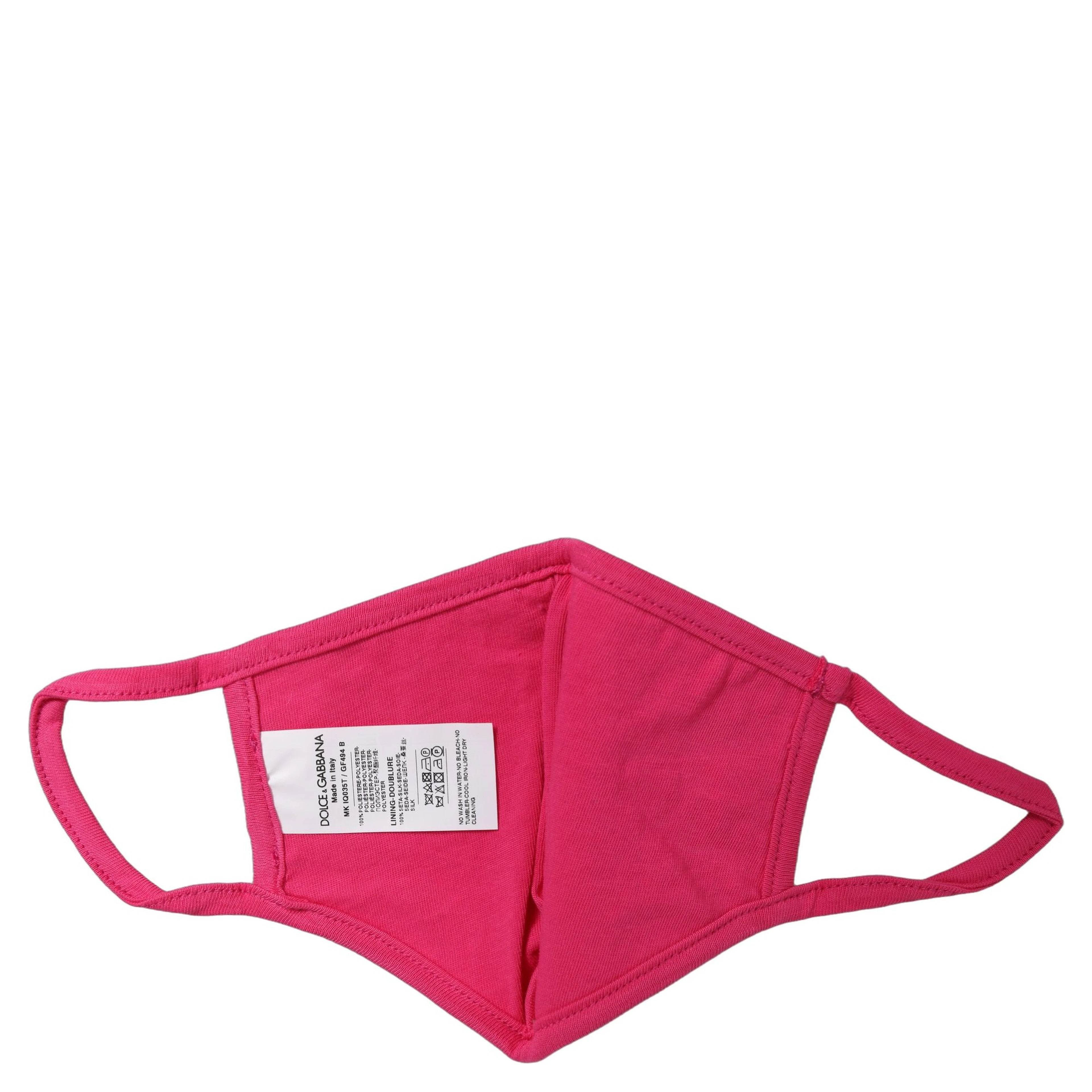 Pink Polyester DG CASA Logo Elastic Ear Strap Face Mask