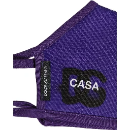 Purple Polyester DG CASA Logo Elastic Ear Strap Face Mask