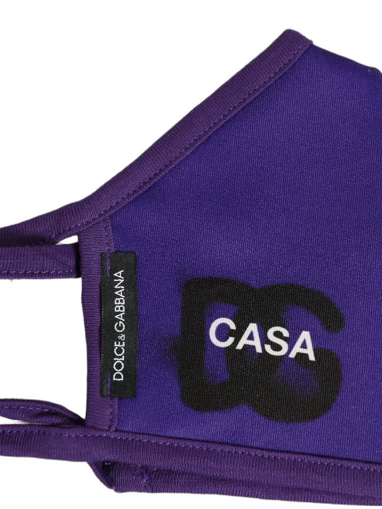 Purple Polyester DG CASA Logo Elastic Ear Strap Face Mask alternative