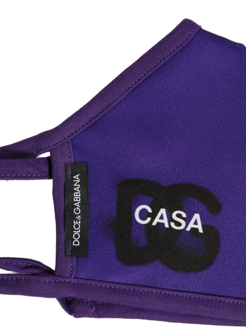 Purple Polyester DG CASA Logo Elastic Ear Strap Face Mask