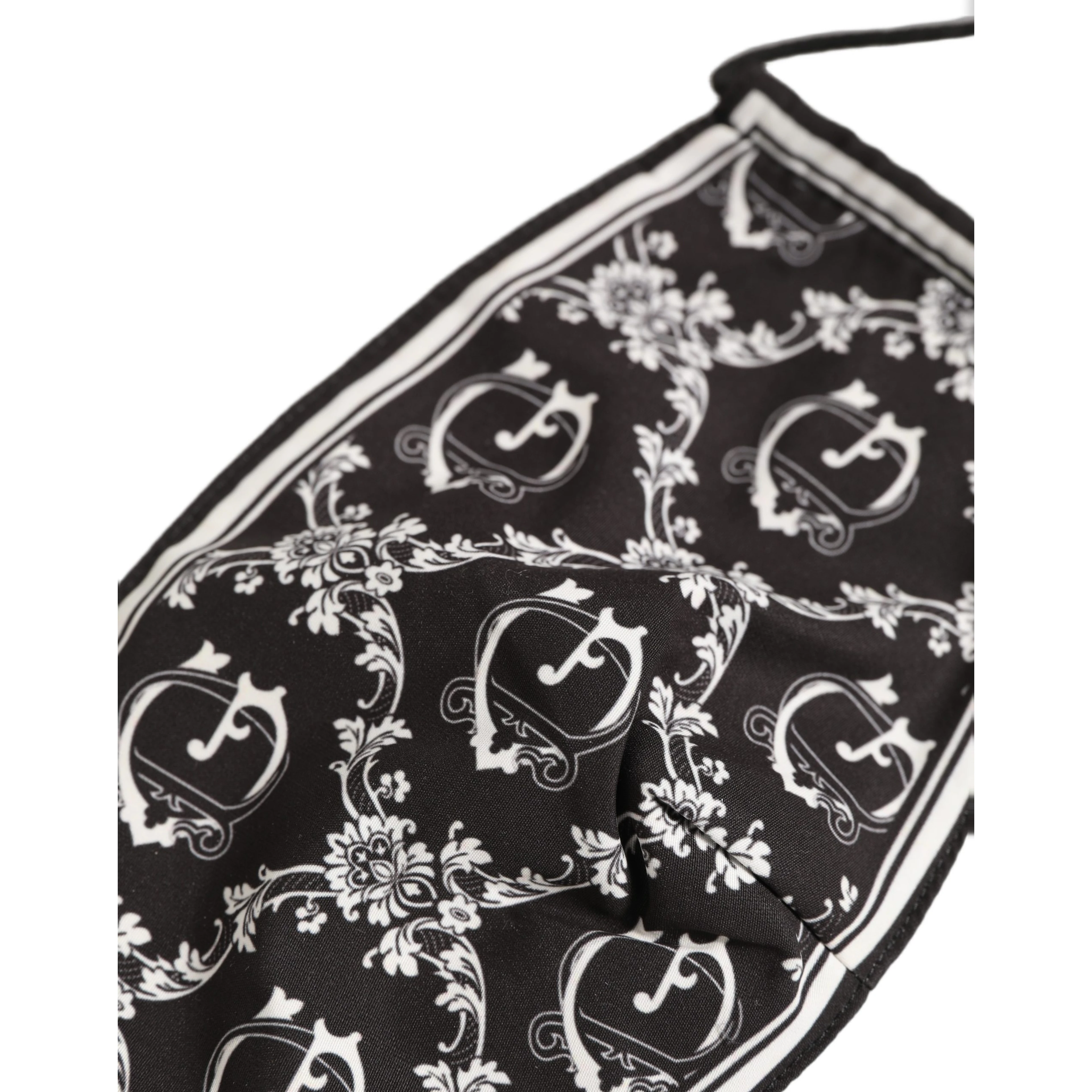 Black White Logo Baroque Elastic Ear Strap Face Mask