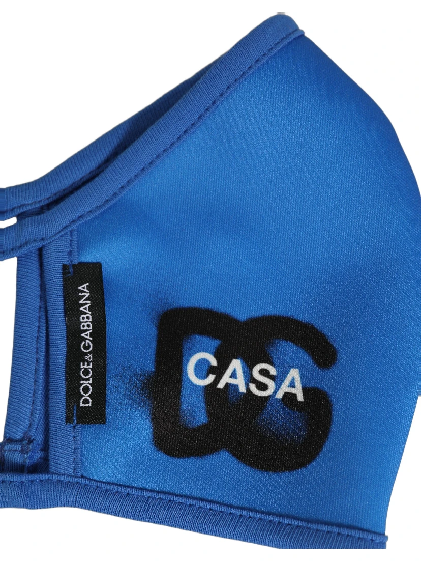 Blue Polyester DG CASA Logo Elastic Ear Strap Face Mask