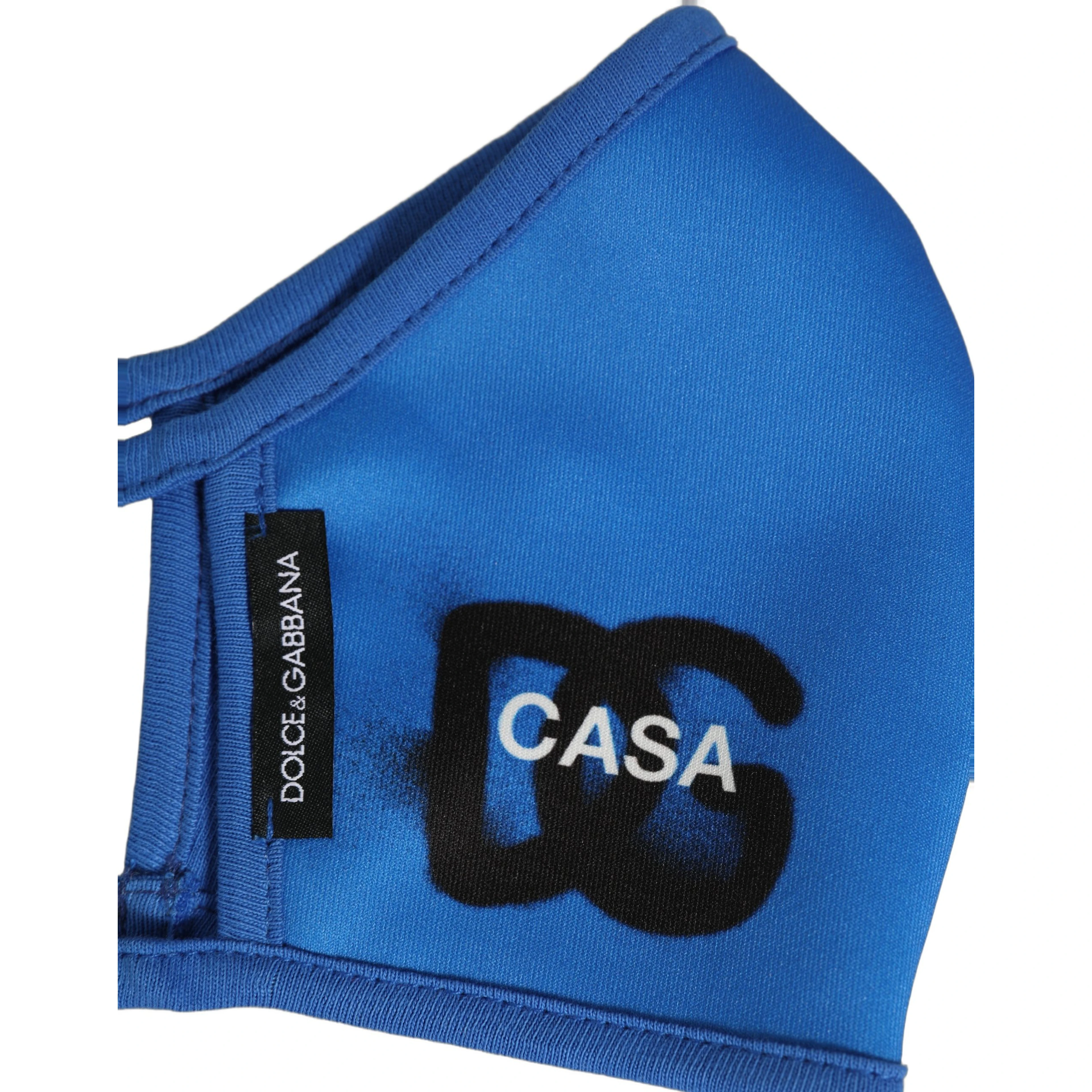 Blue Polyester DG CASA Logo Elastic Ear Strap Face Mask