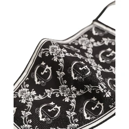 Black White Logo Baroque Elastic Ear Strap Face Mask