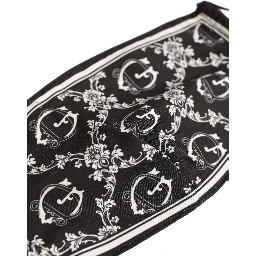 Black White Logo Baroque Elastic Ear Strap Face Mask