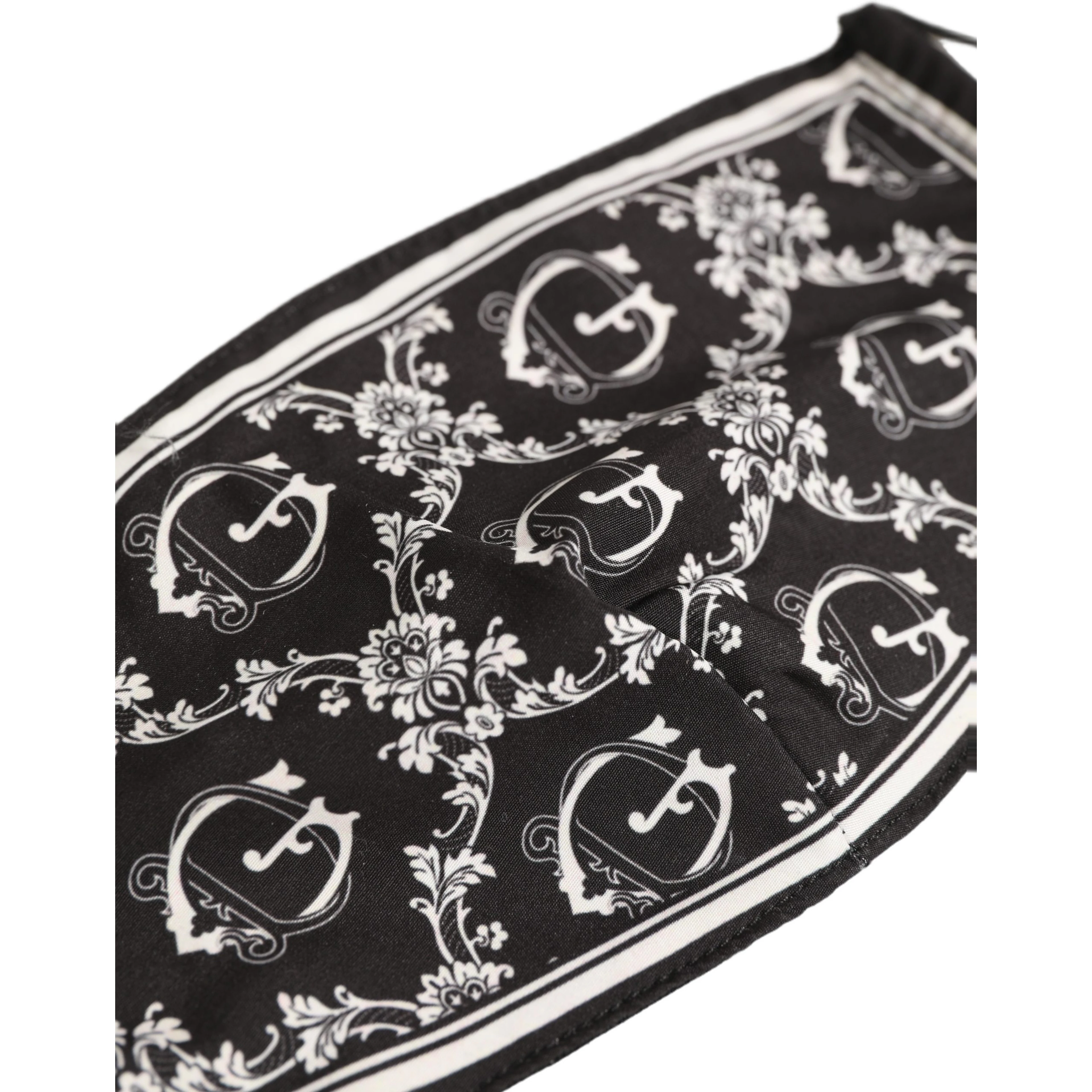 Black White Logo Baroque Elastic Ear Strap Face Mask