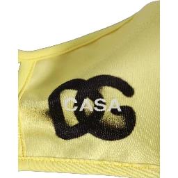 Yellow Polyester DG CASA Logo Elastic Ear Strap Face Mask