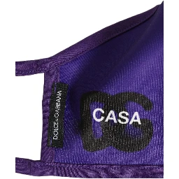 Purple Polyester DG CASA Logo Elastic Ear Strap Face Mask