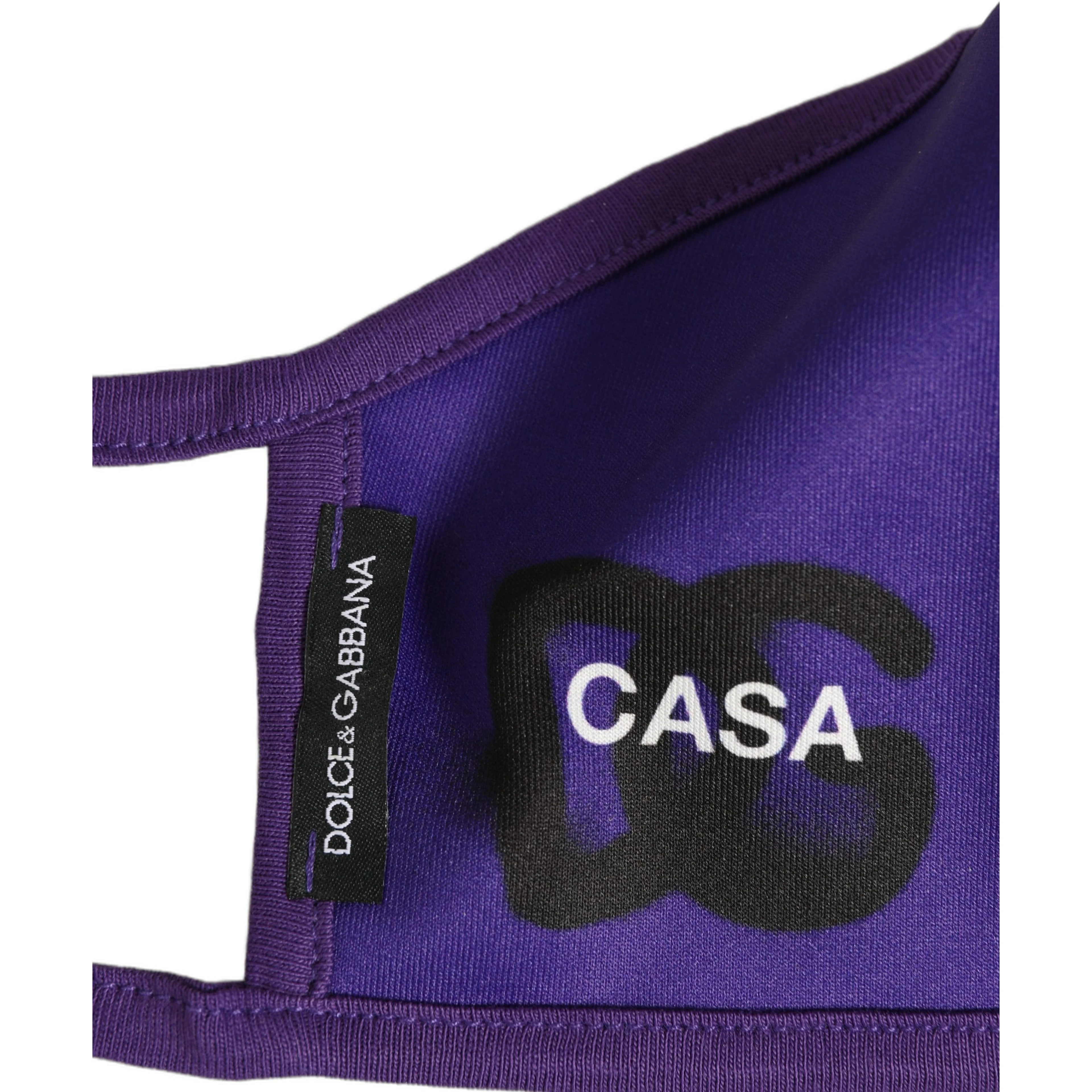 Purple Polyester DG CASA Logo Elastic Ear Strap Face Mask