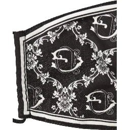 Black White Logo Baroque Elastic Ear Strap Face Mask