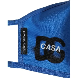 Blue Polyester DG CASA Logo Elastic Ear Strap Face Mask