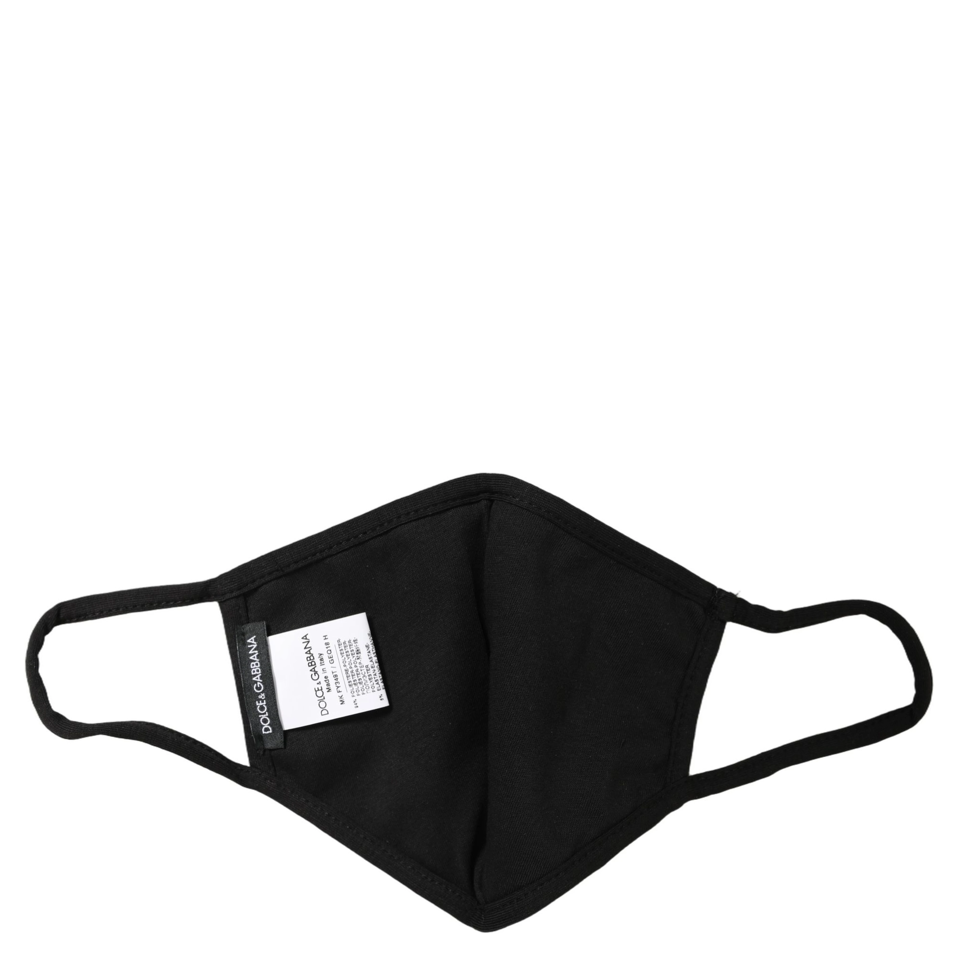 Black Baroque Print Polka Dot Elastic Ear Strap Face Mask