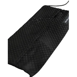 Black Silk Patterned Pleated Elastic Ear Strap Face Mask