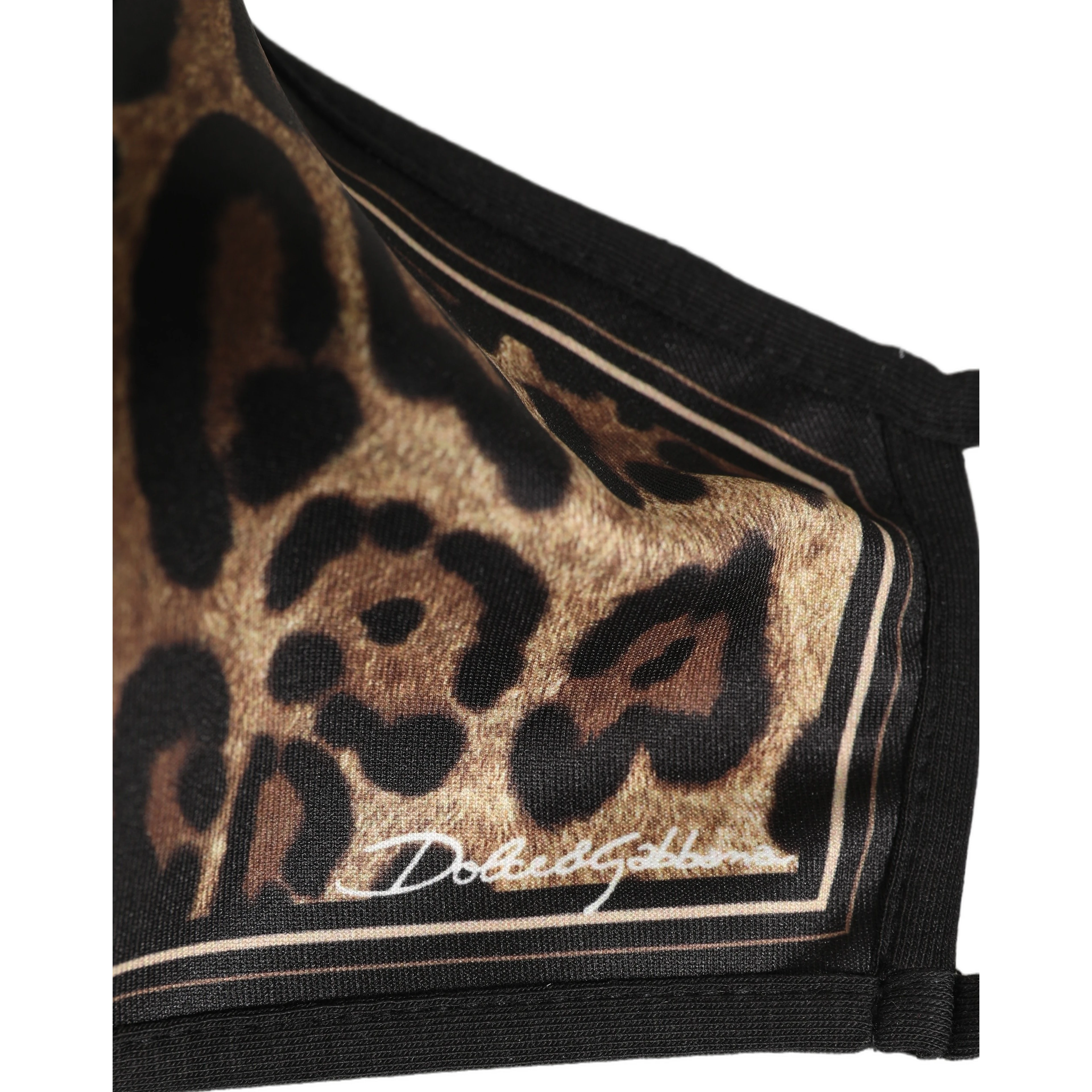 Brown Black Leopard Print Elastic Ear Strap Face Mask